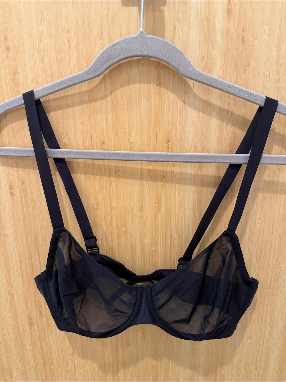 SKIMS Black Sheer Underwire Bra